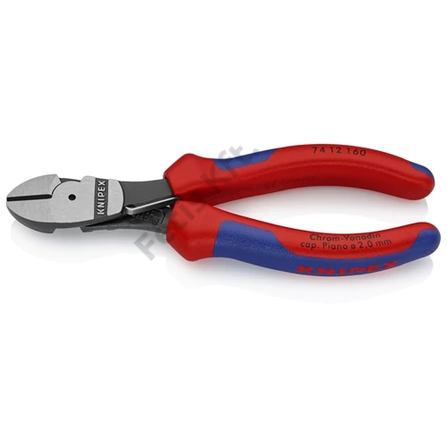 Knipex erőkímélő oldalcsípő fogó feketére foszfátozott, többkomponensű nyél 160 mm