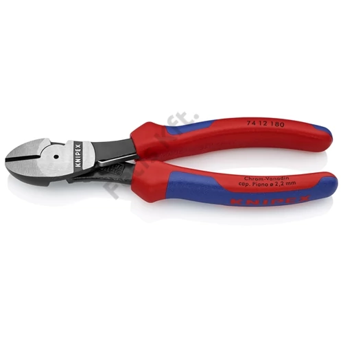 Knipex erőkímélő oldalcsípő fogó feketére foszfátozott, többkomponensű nyél 180 mm