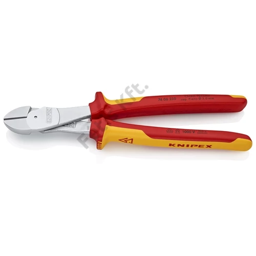 Knipex erőkímélő oldalcsípő fogó krómozott VDE 250 mm