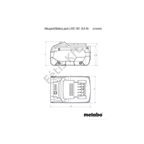 Metabo akkumulátor 18V/10.0Ah LiHD