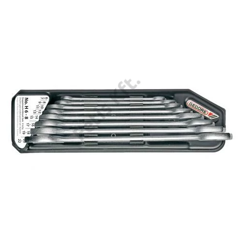 Gedore kétoldalas villáskulcs készlet 8 részes tartóban, 6-22 mm (H 6-8)