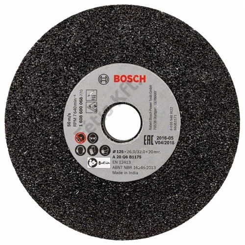 Bosch csiszolókorong egyenescsiszolókhoz 125x26 mm, 20 mm, P20