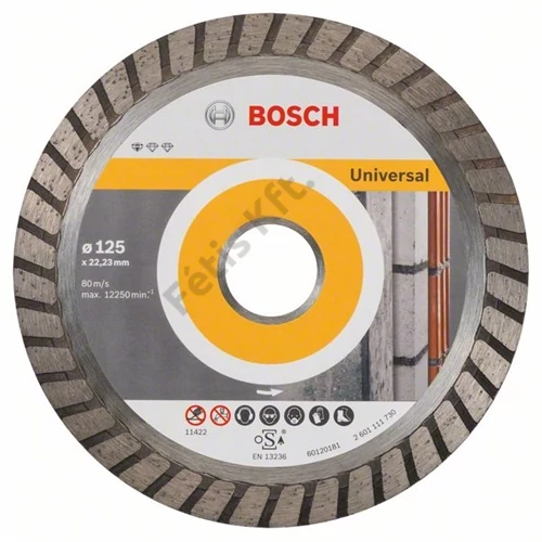 Bosch vágókorong, gyémánt 125x2.0x22.23 mm univerzális, Turbo