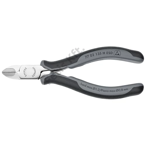 Knipex elektronikai oldalcsípő fogó keményfém vágóéllel ESD többkomponensű nyél 135 mm