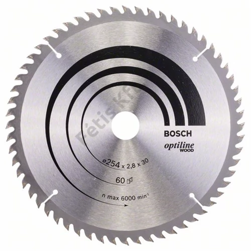 Bosch körfűrészlap 254x30/60 Optiline Wood