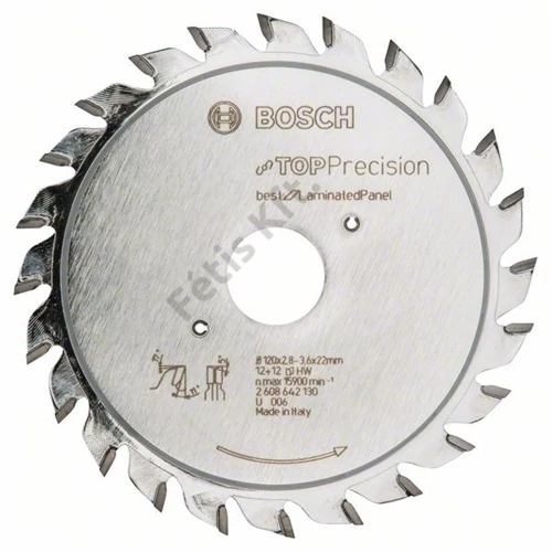 Bosch körfűrészlap 120x22/12 Top Precision Best for Laminated Panel abrasive előkarcoló