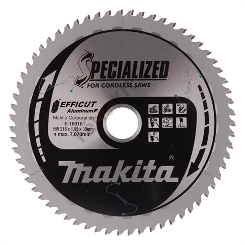 Makita EFFICUT körfűrészlap 216x30mm Z63 ALU