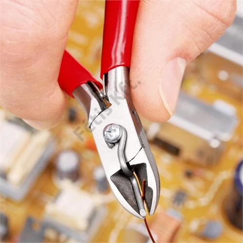 Knipex elektronikai oldalcsípő fogó mártott nyél 115 mm