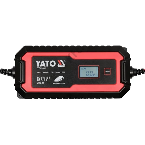 YATO Akkumulátor töltő kijelzővel 6V/2A, 12V/8A (YT-83001)