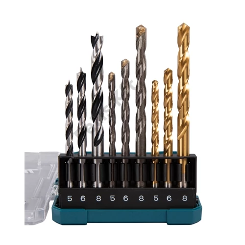 Makita fúrókészlet 1/4 befogás 5,6,8mm 9 részes fém, fa, kőzet