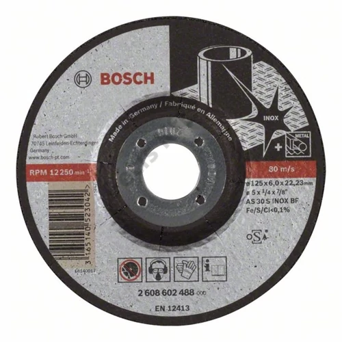 Bosch tisztítókorong 125x6 inox hajlított