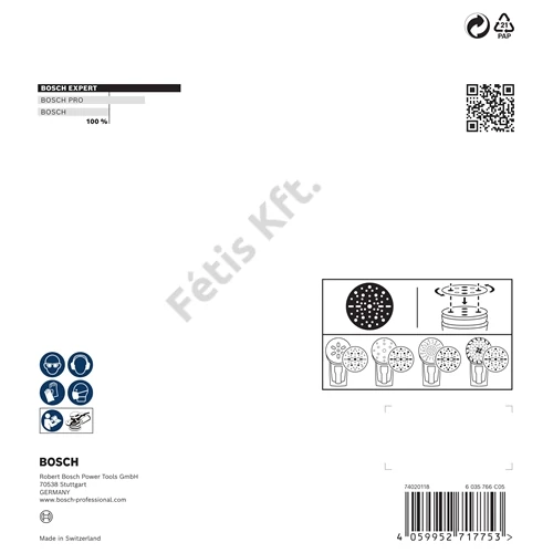Bosch EXPERT O780 Foil csiszolótárcsa, 150 mm, G150
