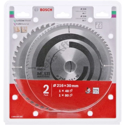 Bosch körfűrészlap készlet 216x30 48 fog + 216x30 80 fog