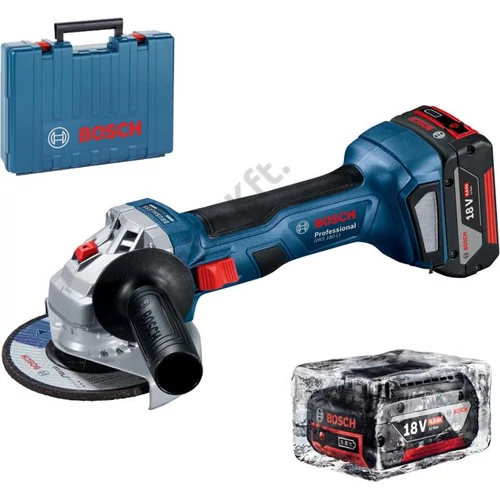 Bosch GWS 180-LI akkus sarokcsiszoló 125mm + 2x4.0Ah akku + GAL 18V-40 EU töltő + koffer