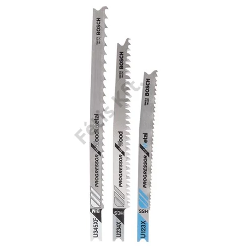 Bosch 3 részes Progressor for Wood and Metal szúrófűrészlap-készlet U alakú befogószárral