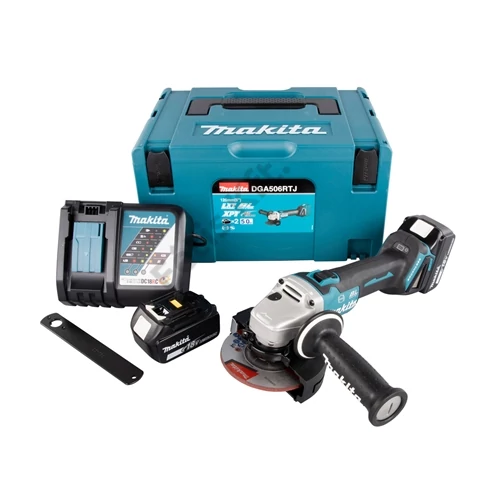 Makita DGA506RTJ 18V Li-ion BL 125mm sarokcsiszoló 2x5.0Ah