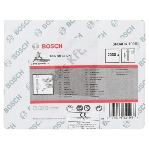 Bosch D-fejű szalagszeg, SN34DK 100R