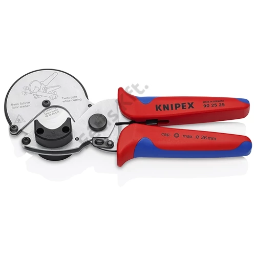 KNIPEX 90 25 25 Csővágó kompozit és műanyag csövekhez többkomponensű burkolattal krómozott 210 mm