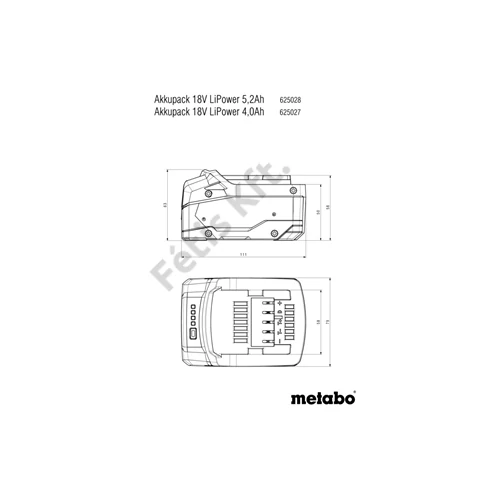 Metabo akkumulátor 18V/5.2Ah Li-Power