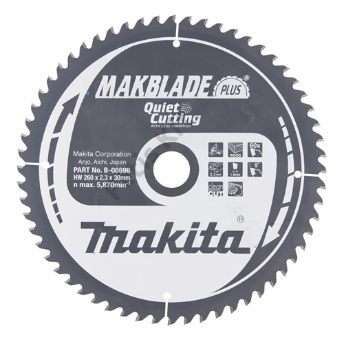 Makita Körfűrészlap Makblade plus 260/30mm Z60