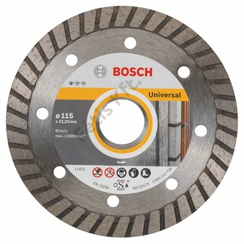 Bosch vágókorong, gyémánt 115x2.0x22.23 mm univerzális, Turbo 10 db