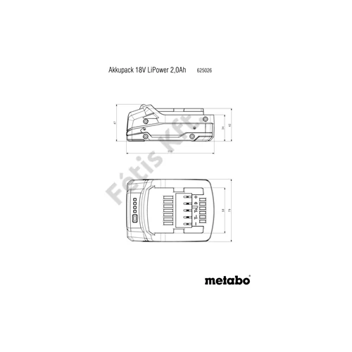 Metabo akkumulátor 18V/2.0Ah Li-Power