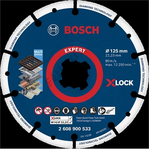 Bosch Expert gyémánt vágókorong fémhez X-LOCK 125 x 22.23 mm