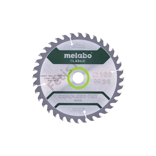 Metabo körfűrészlap 165x20 36WZ 15° akkus fűrészhez CutClassic