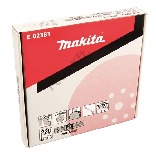 Makita tépőzáras csiszolópapír 225mm K220 25db (falcsiszolóhoz)