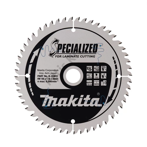 Makita körfűrészlap LAMINÁLT 165/20 Z52