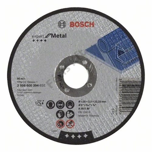 Bosch vágókorong 125x22.23x2.5mm egyenes