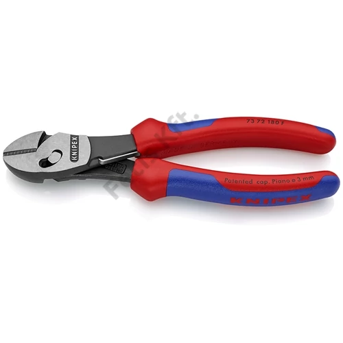 Knipex TwinForce nagy teljesítményű oldalcsípő fogó feketére foszfátozott 180 mm, nyitórugóval