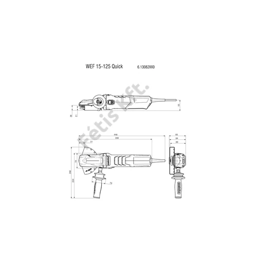 Metabo WEF 15-125 Quick laposfejű sarokcsiszoló 1550W 125mm