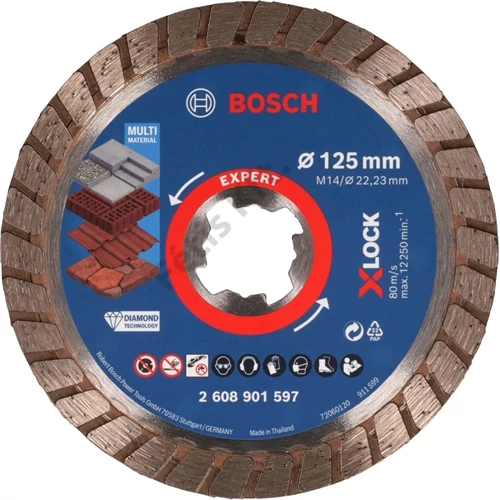 Bosch Expert vágókorong, gyémánt 125x2.4x22.23 mm univerzális  X-Lock