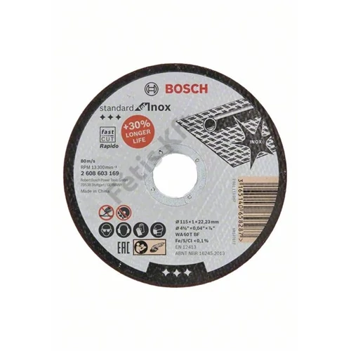 Bosch vágókorong 115x1mm INOX egyenes A 24 P BF