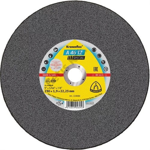 Klingspor vágókorong 115x1.6x22.23mm A 46 TZ S Egyenes INOX