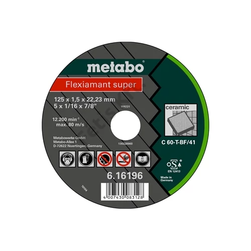 Metabo vágókorong Flexiamant super 125x1.5x22.23 kerámia,TF41