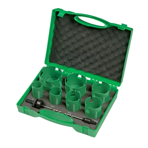 Hikoki keményfémlapkás körkivágó készlet 19-57mm 9 részes, vízvezeték