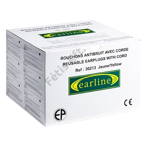 EARLINE - sárga zsinóros lamellás füldugó+doboz SNR30DB