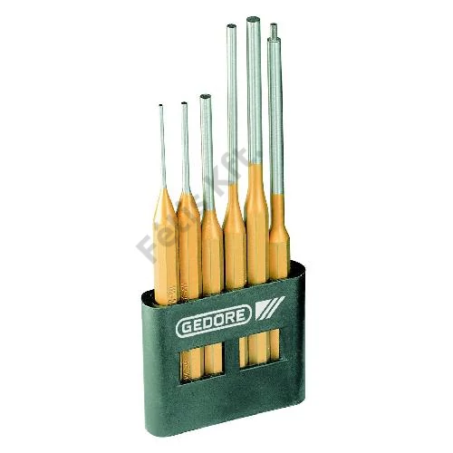 Gedore sasszegkiütő készlet, hosszú alak, 6 részes, PVC tartóban (116 L)