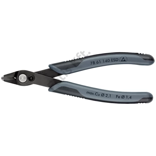 Knipex elektronikai oldalcsípő fogó Super Knips XL ESD többkomponensű nyél barnított 140 mm (bliszter)