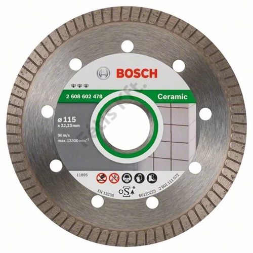 Bosch vágókorong, gyémánt 115x1.4x22.23 mm csempe, Turbo