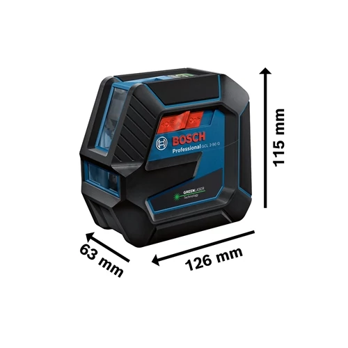 Bosch GCL 2-50 G zöld kombilézer + RM 10 Tartó + fali tartó