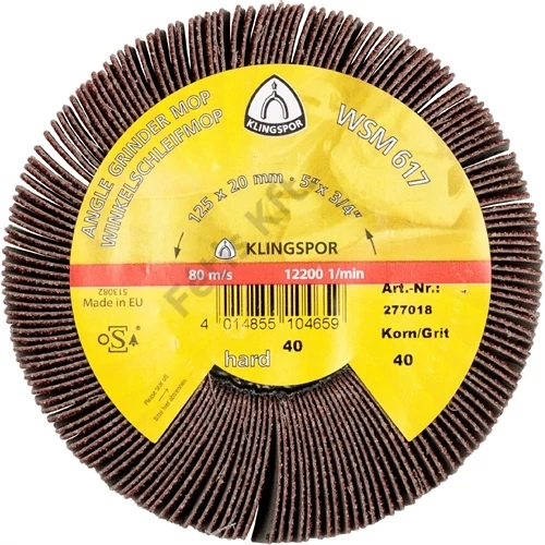 Klingspor lamellás csiszolókerék 115x20mm P120 WSM