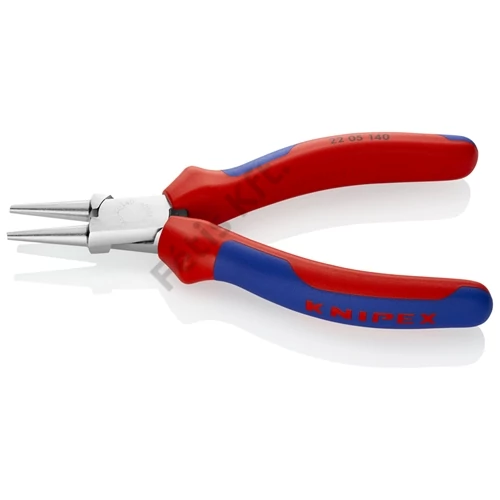 Knipex kerekcsőrű fogó többkomponensű nyél, krómozott 140 mm