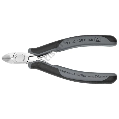 Knipex elektronikai oldalcsípő fogó keményfém vágóéllel ESD többkomponensű nyél 120 mm