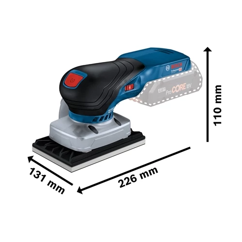 Bosch GSS 18V-13 akkus excentercsiszoló (akku és töltő nélkül, 1 tárcsa) kartondobozban