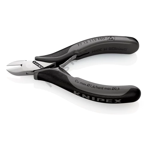 Knipex elektronikai oldalcsípő fogó kerek fejű ESD többkomponensű nyél 115 mm