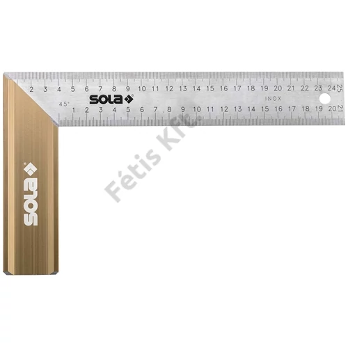 Sola SRB 400 Asztalos derékszög Alu fogantyú rozsdamentes,400x170mm