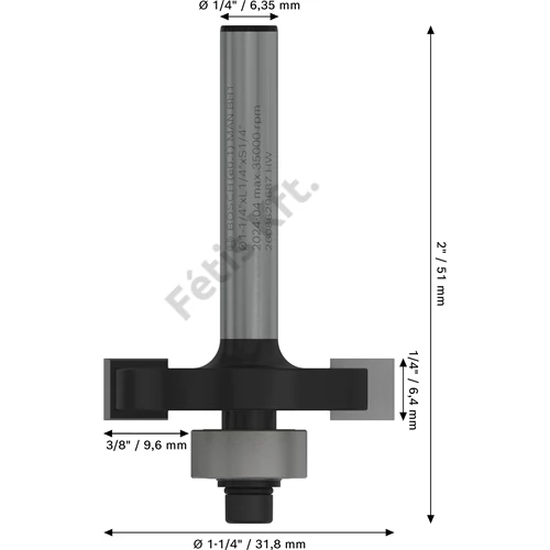 Bosch PRO alakmaróbetét, horonymaró, L 1/4